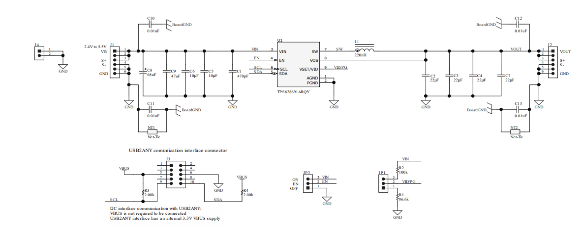 原理图 - Texas Instruments TPS62869EVM-118评估模块